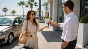 Car rental delivery to a hotel guest in Dubai Marina or JBR