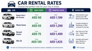 car rental rates infographics