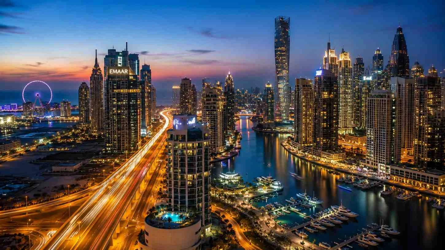 Dubai skyline representing areas served by rent to own car plans including Marina and JLT
